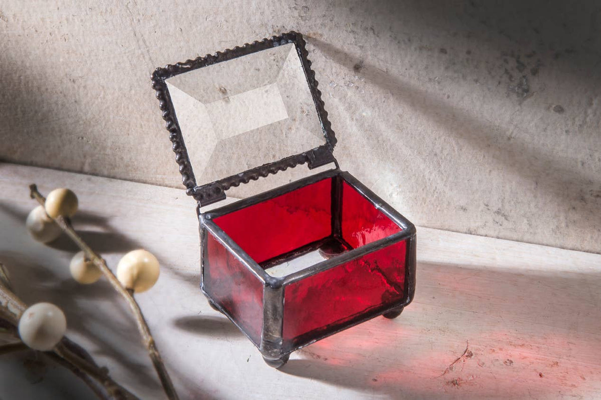 Small Stained Glass Ring Box J Devlin Clear