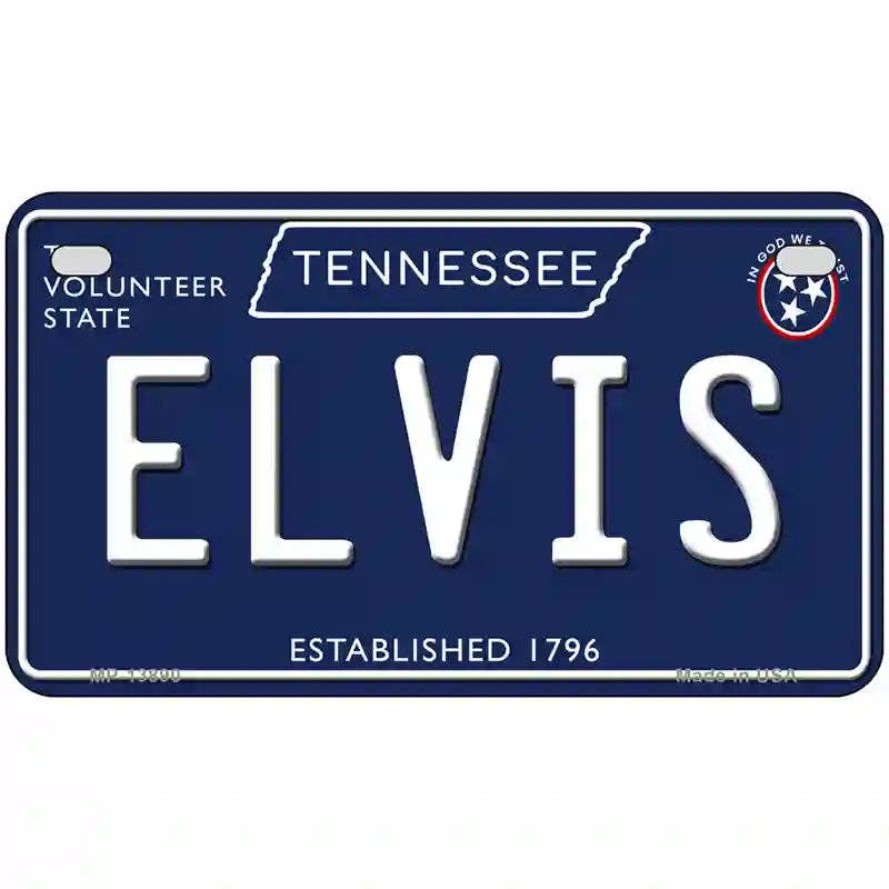 Elvis Tennessee Blue Novelty Metal License Plate Tag