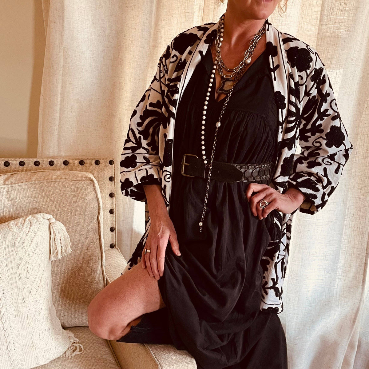 Onyx Breeze Cotton Maxi Dress