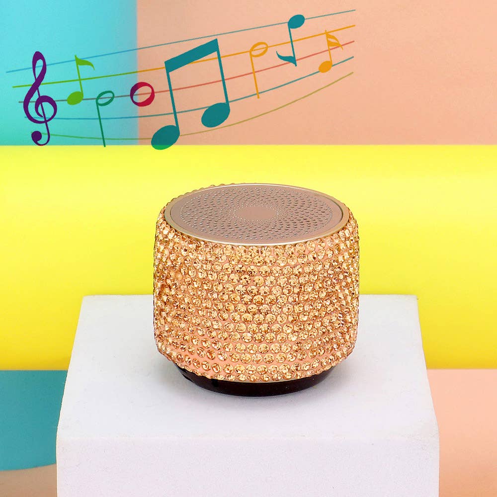 Mini Portable Bling Studded Wireless Speaker
: PEACH