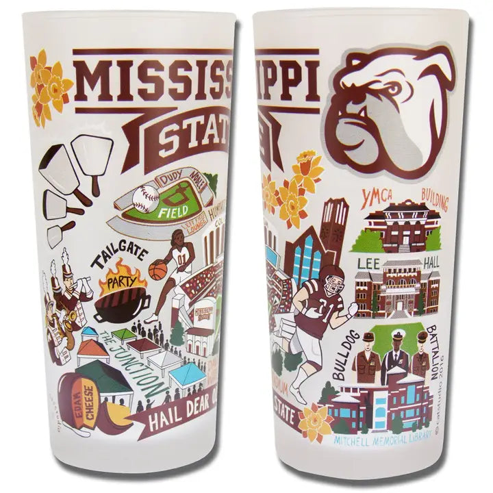 Team Sports / University Frosted Drinking Glass - set of 2