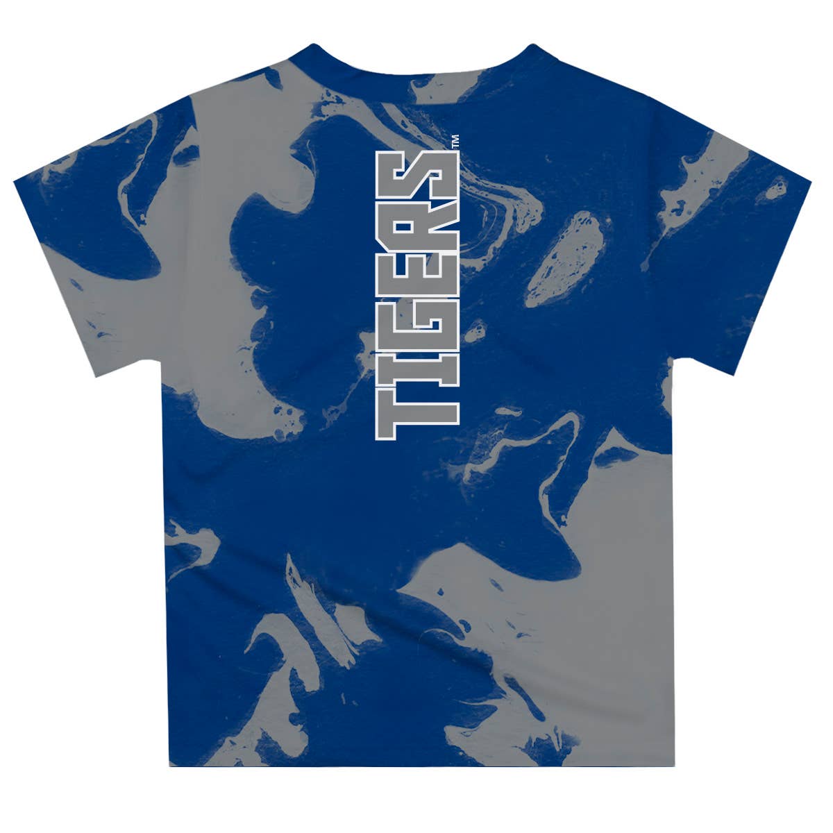Memphis Tigers Marble Boys Blue Short Sleeve T-shirt
