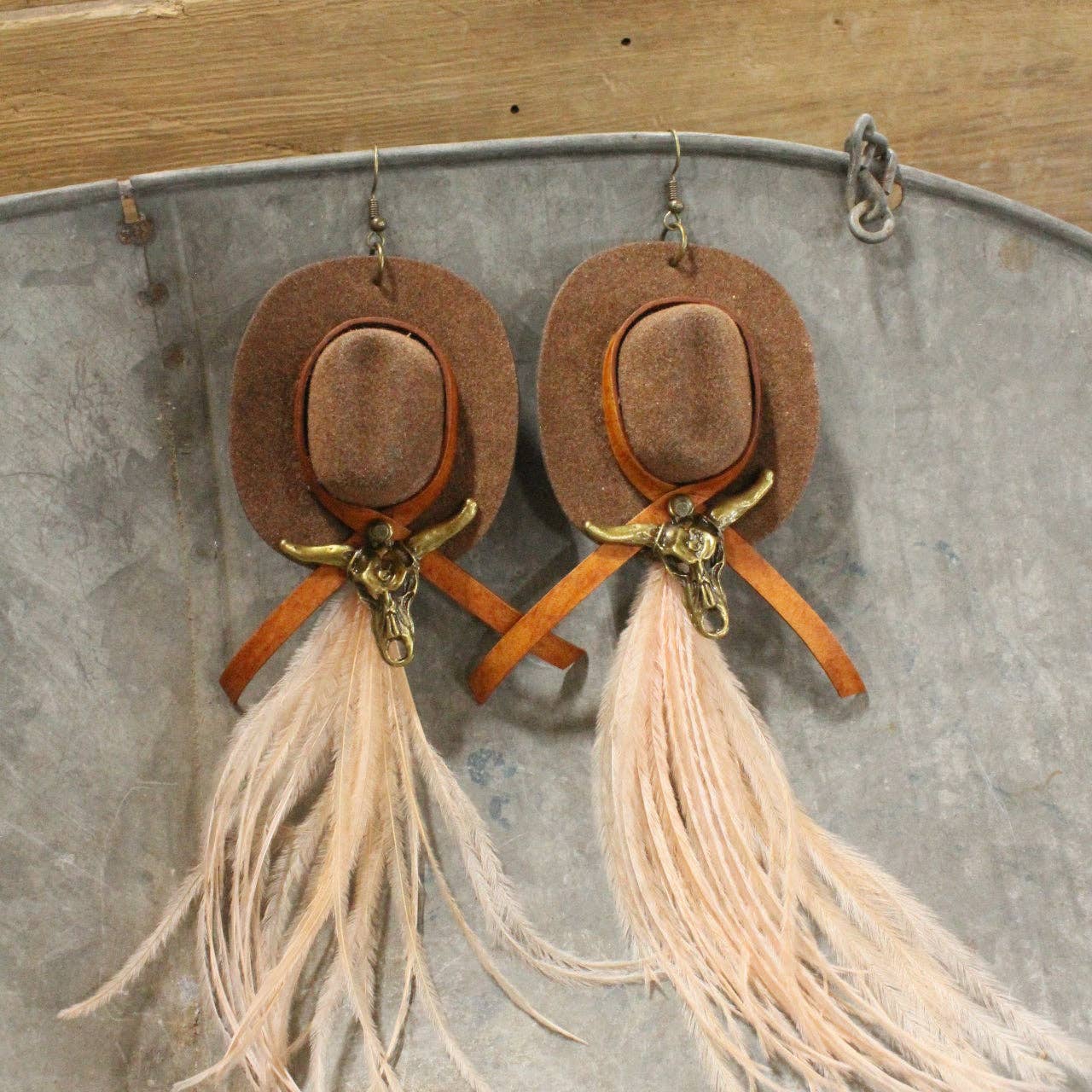 Hats Off Cowgirl Dangle Drop Earrings