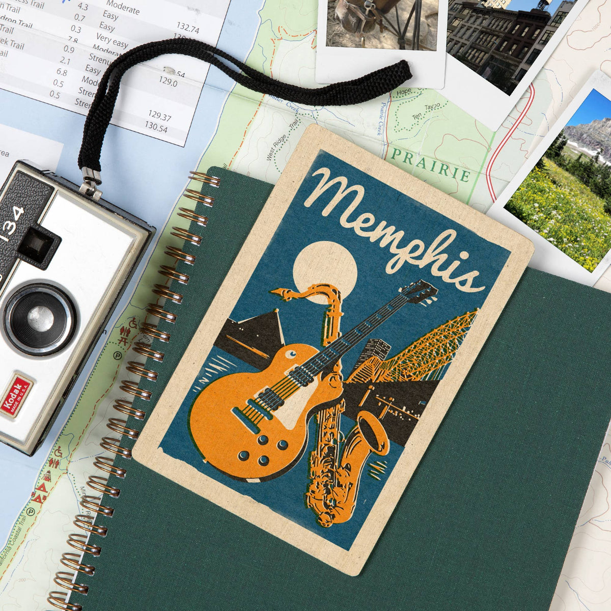 WOOD POSTCARD Memphis, Tennessee, Woodblock