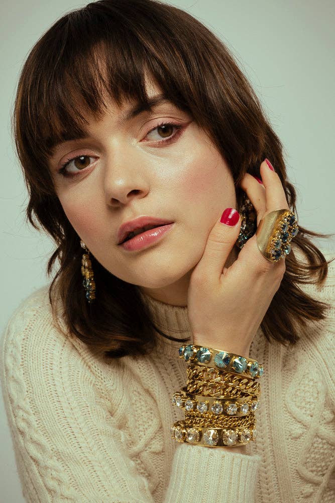 Davian Ring in Antique Gold: Clear