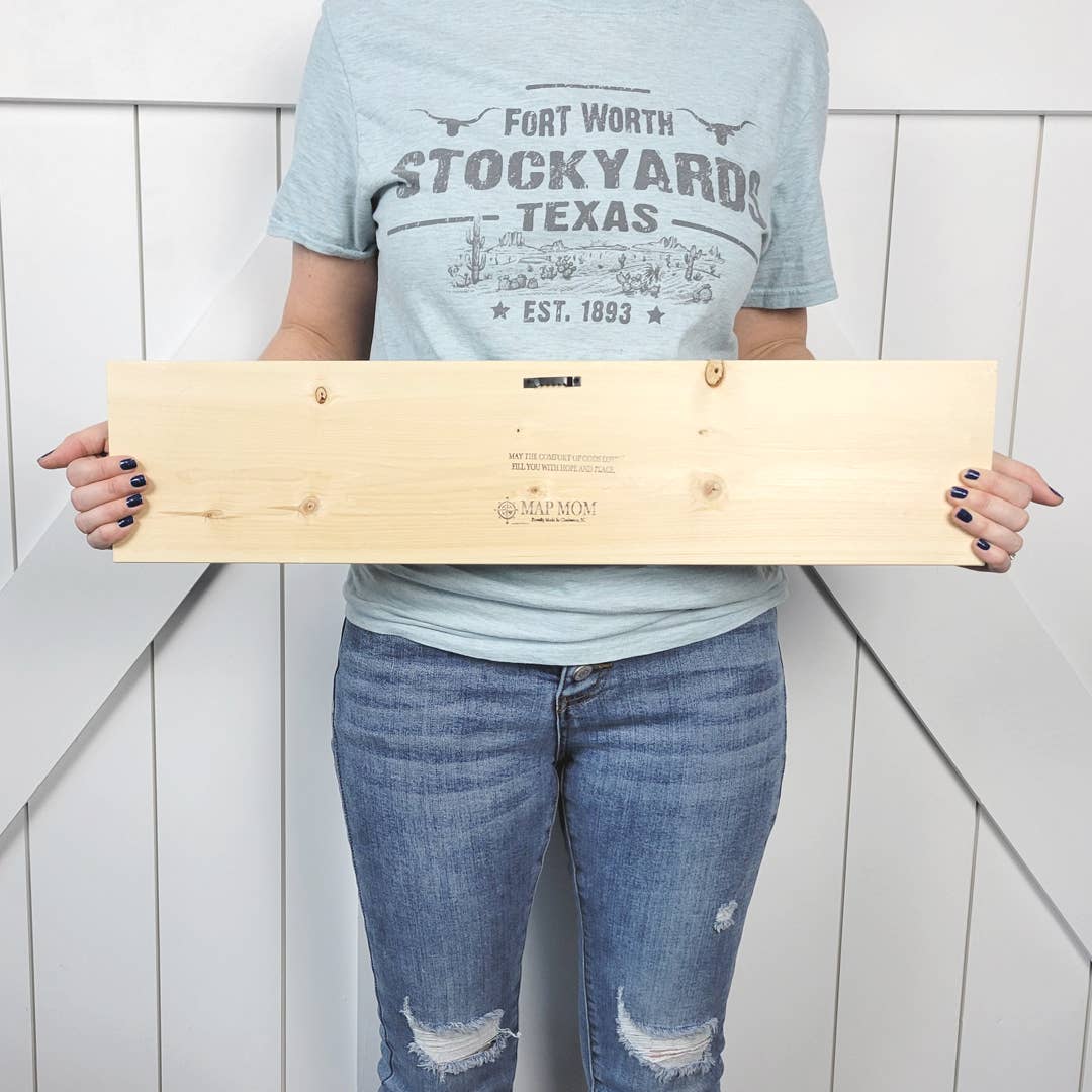 MEMPHIS - 5x24 Inch Wood Map Coordinate Sign