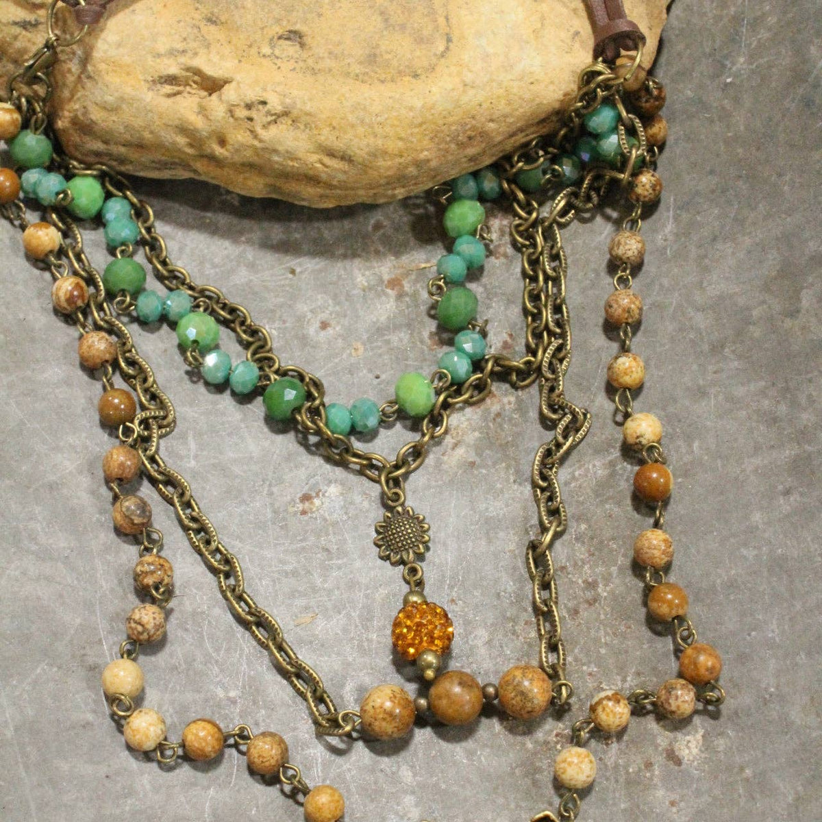 Not Just Any Sunflower Layered Necklace