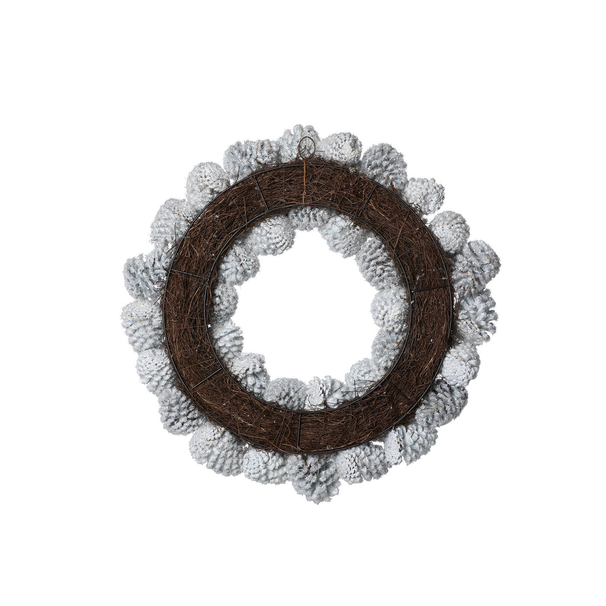 Park Hill Collection Glistening Snowy Pine Cone Wreath