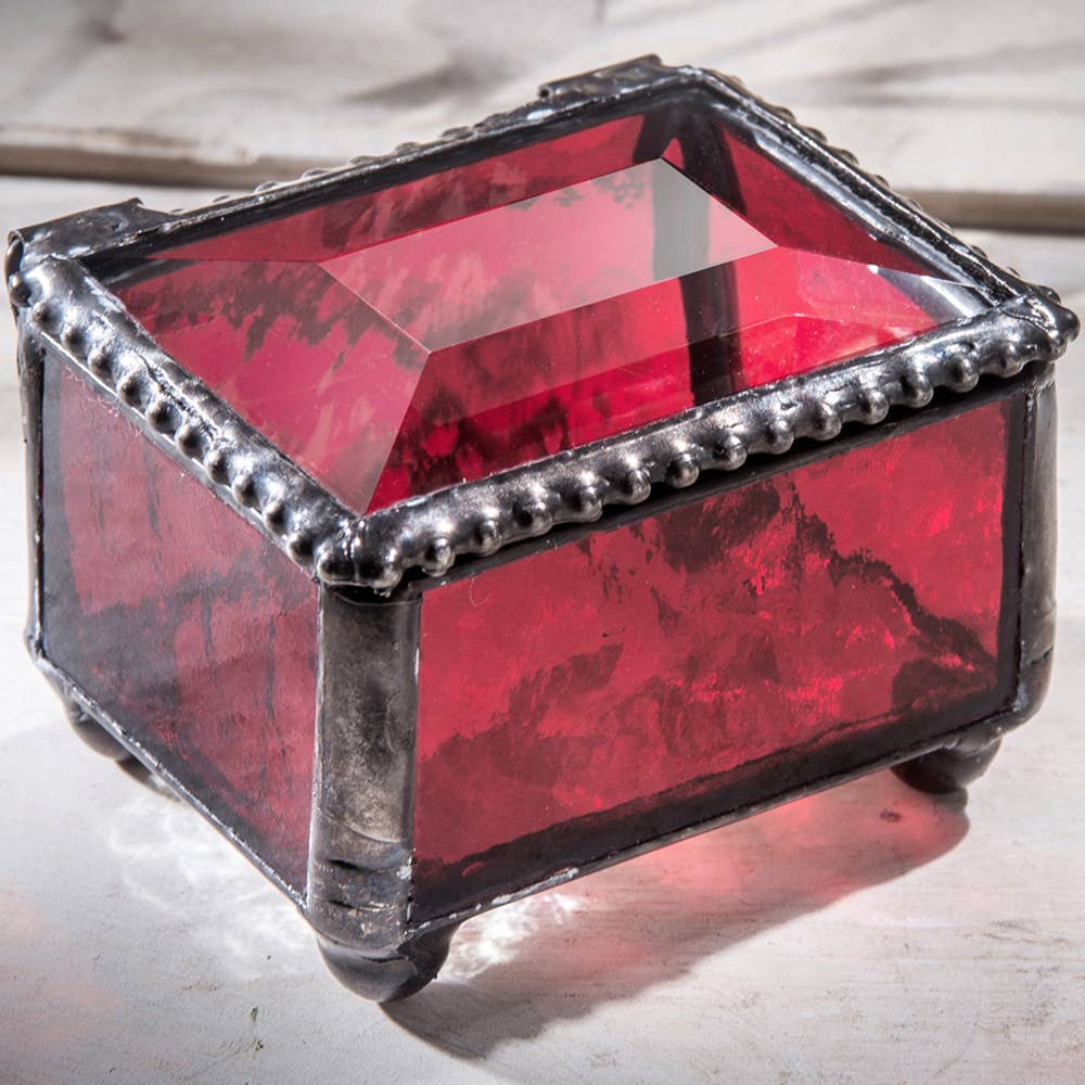 Small Stained Glass Ring Box J Devlin Clear
