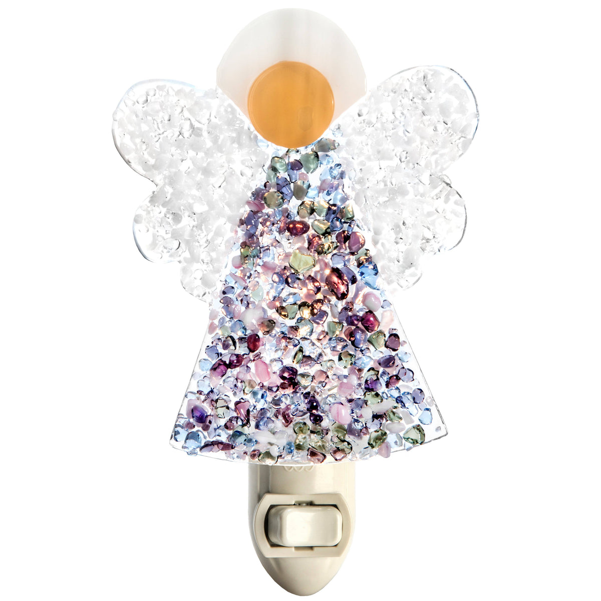 Christmas Angel Night Light Decorative Fused Glass
