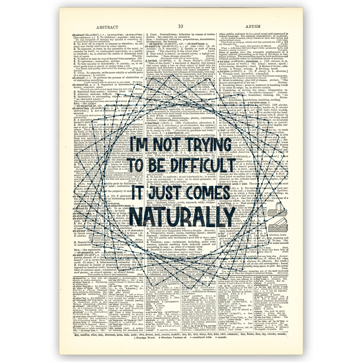 Art Print Dictionary Page | Vintage | I'm Not Trying To Be