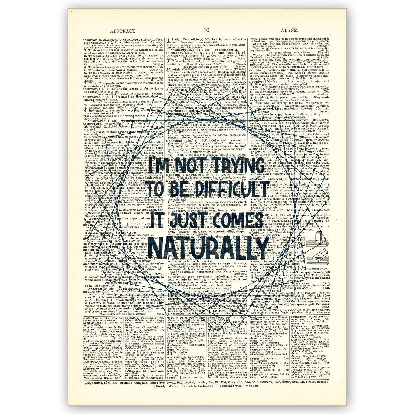 Art Print Dictionary Page | Vintage | I'm Not Trying To Be