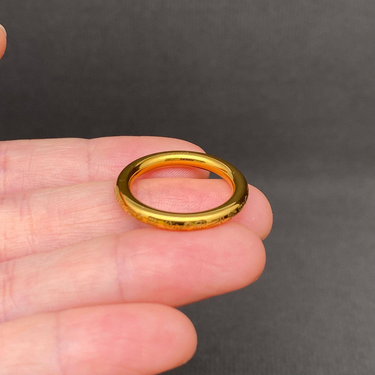 Lucky '福' 18K Gold Plated Stainless Steel Ring - FGS