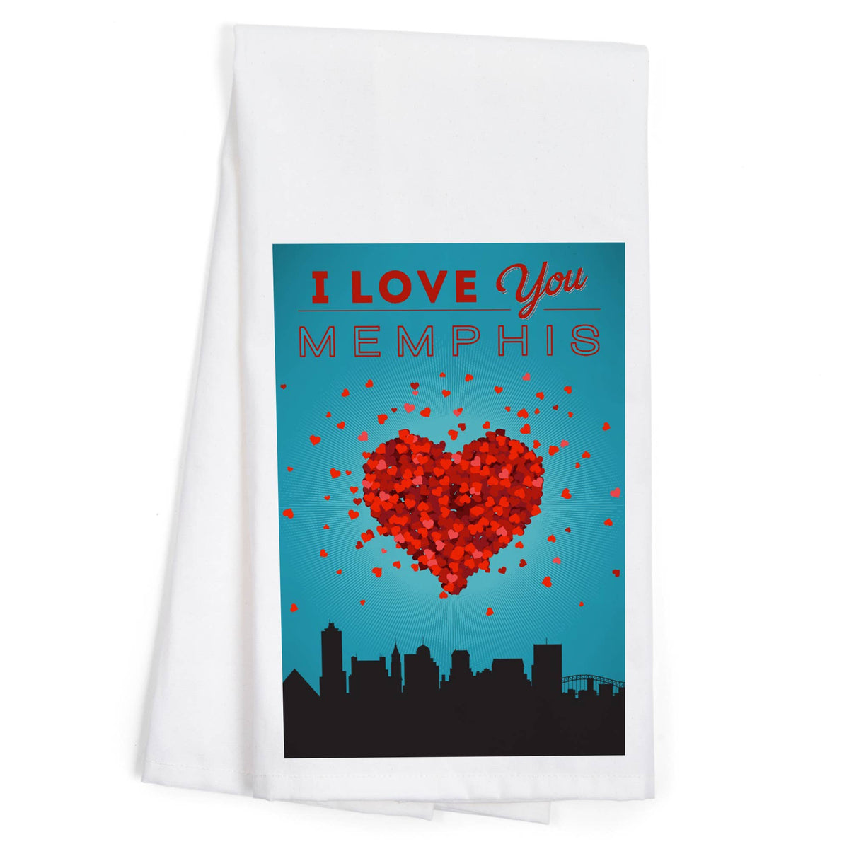 ORGANIC TEA TOWEL I Love You Memphis, Tennessee