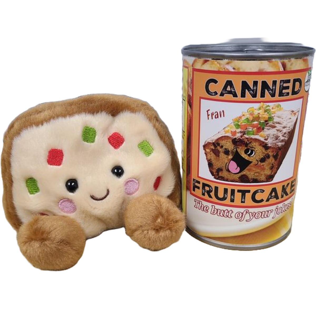 Canned Fruitcake | Plush Fruit Cake w/Jokes | Christmas : Pop Top Lid