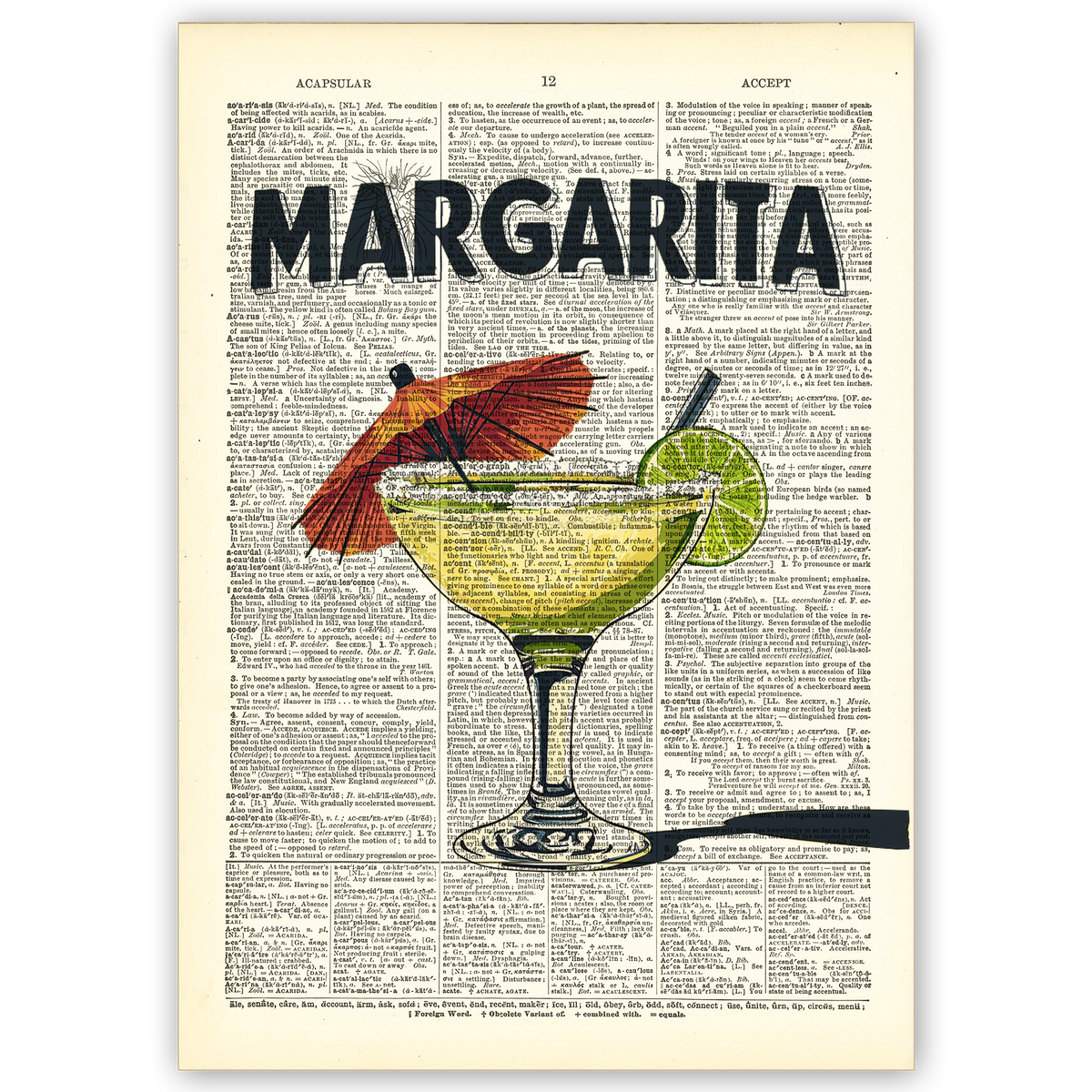 Art Print Dictionary Page | Margarita