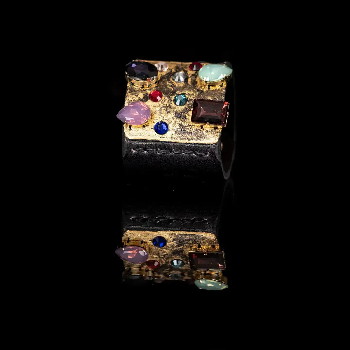 Imperial Mosaic Crystal Cuff Multicolor Gold