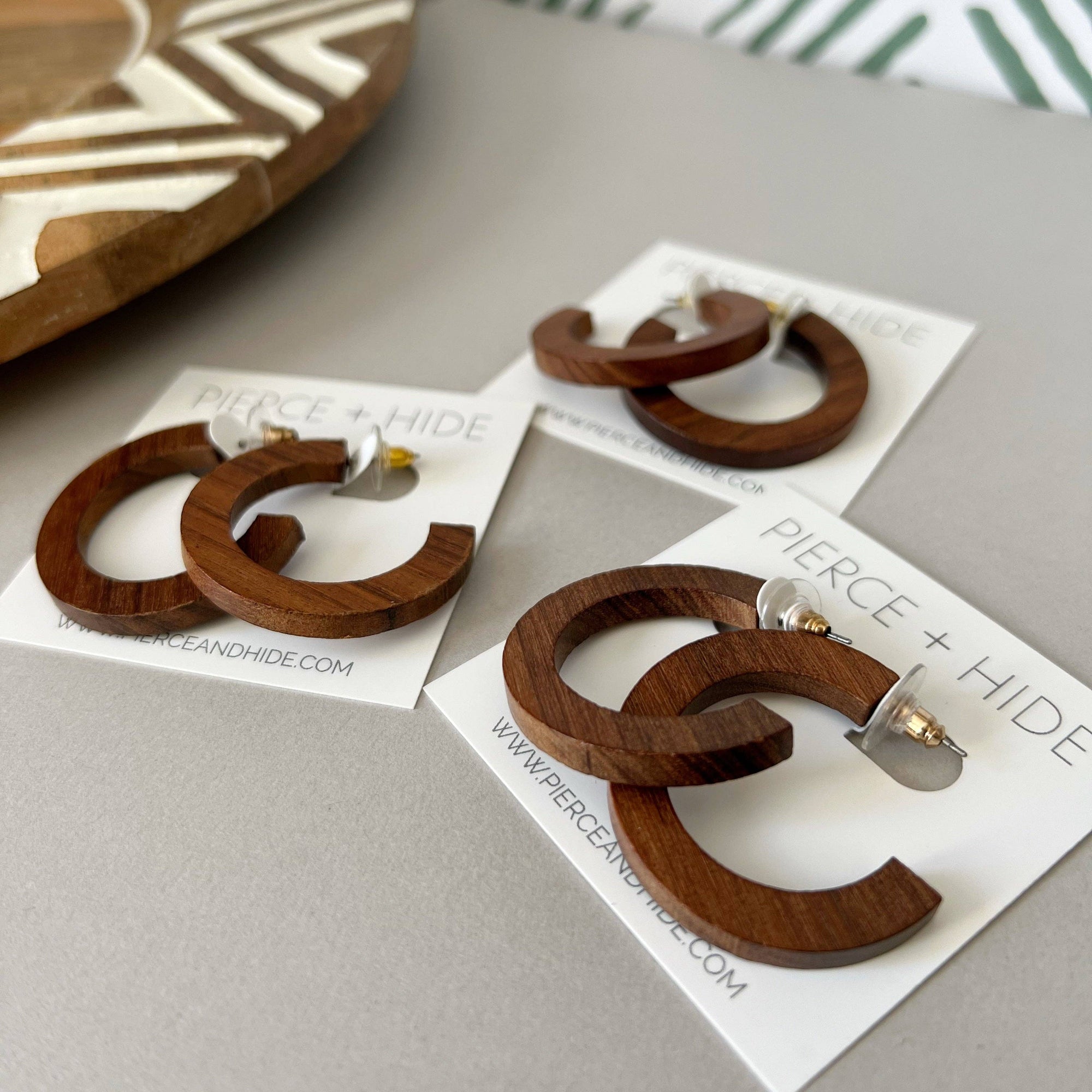 Wood Hoop Earrings