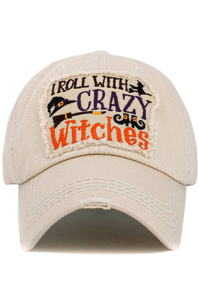 WITCHES Halloween Washed Vintage Baseball Cap