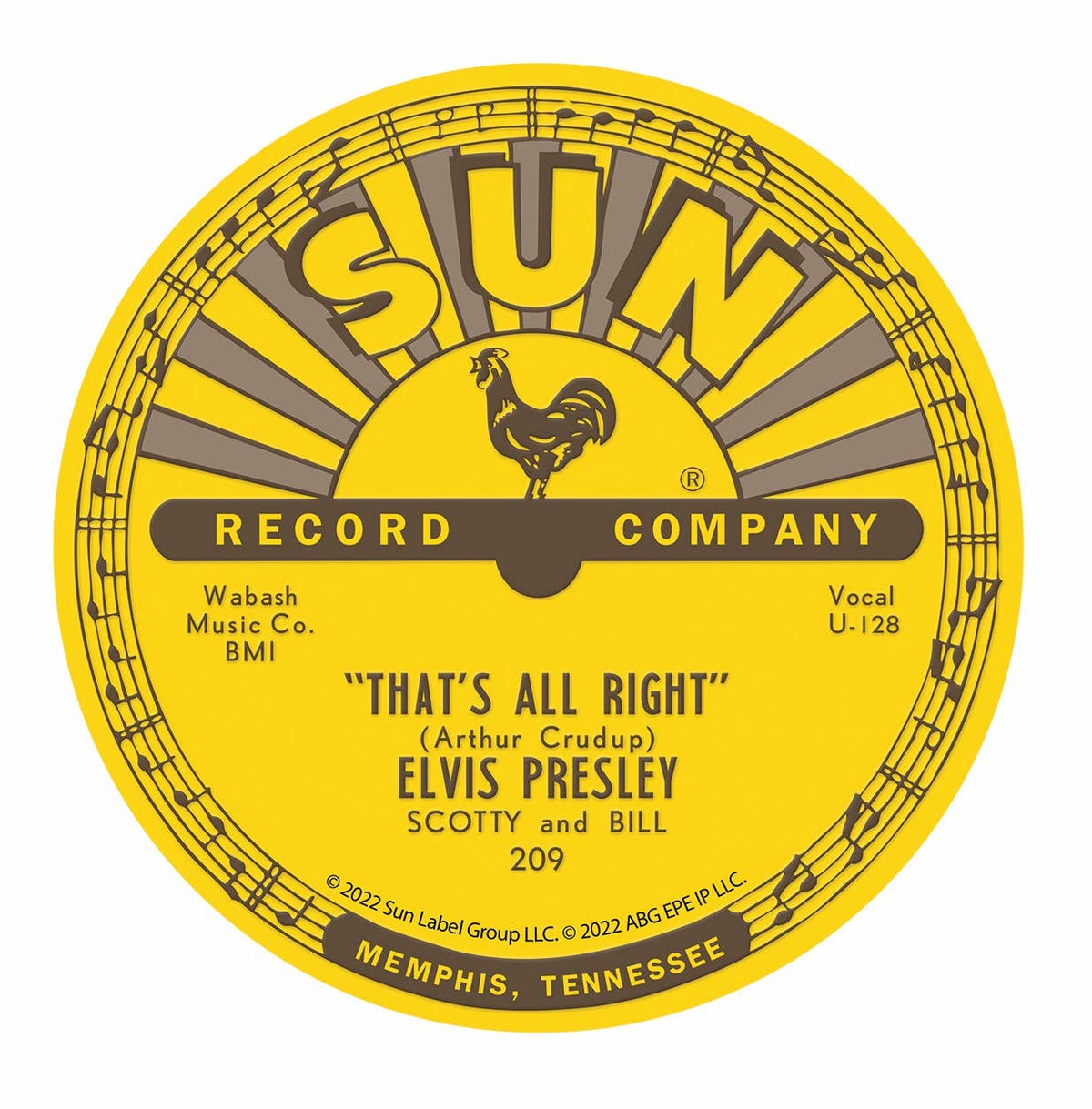 Sun Record Magnet - Elvis Presley &quot;That&#39;s All Right&quot;