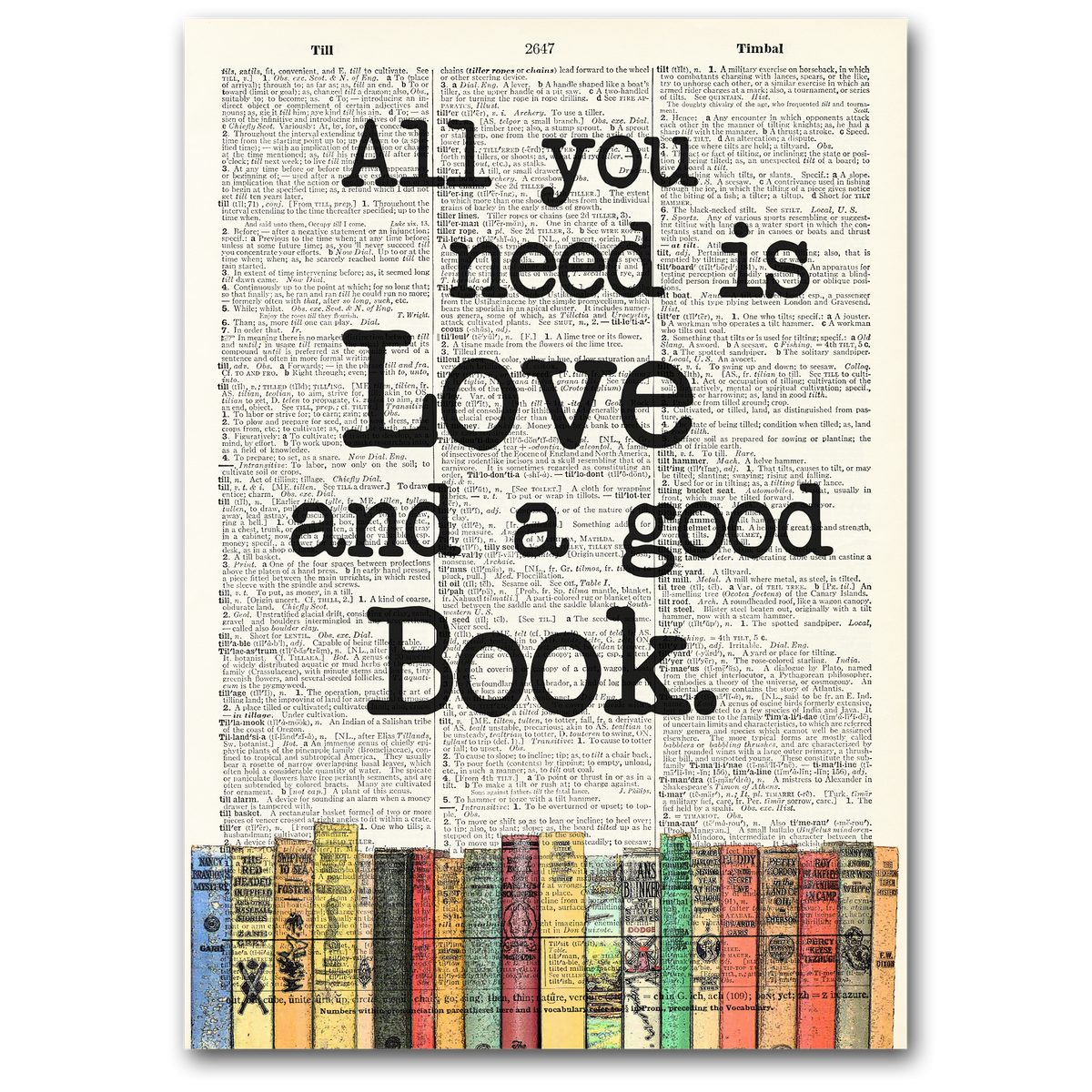 Art | Dictionary Page | Vintage | Love and a book
