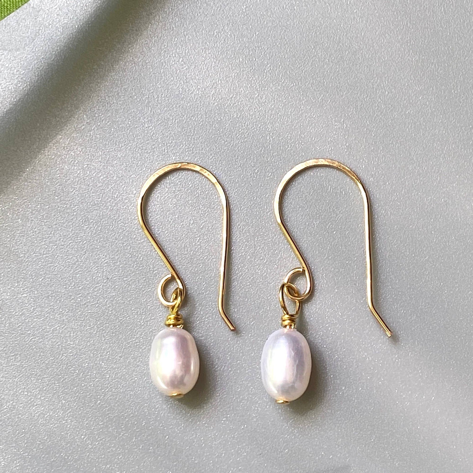 Freshwater Pearl  Earrings: Gold or silver