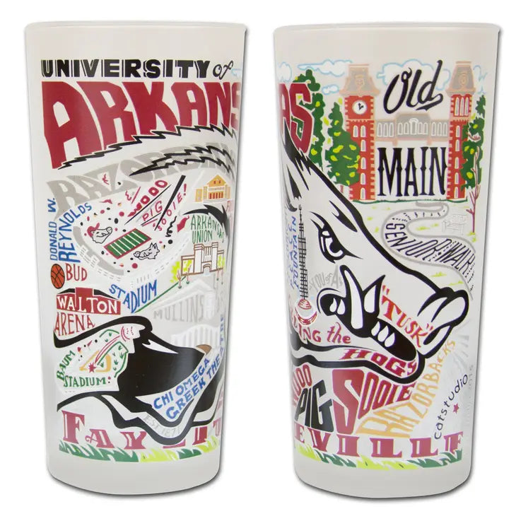 Team Sports / University Frosted Drinking Glass - set of 2
