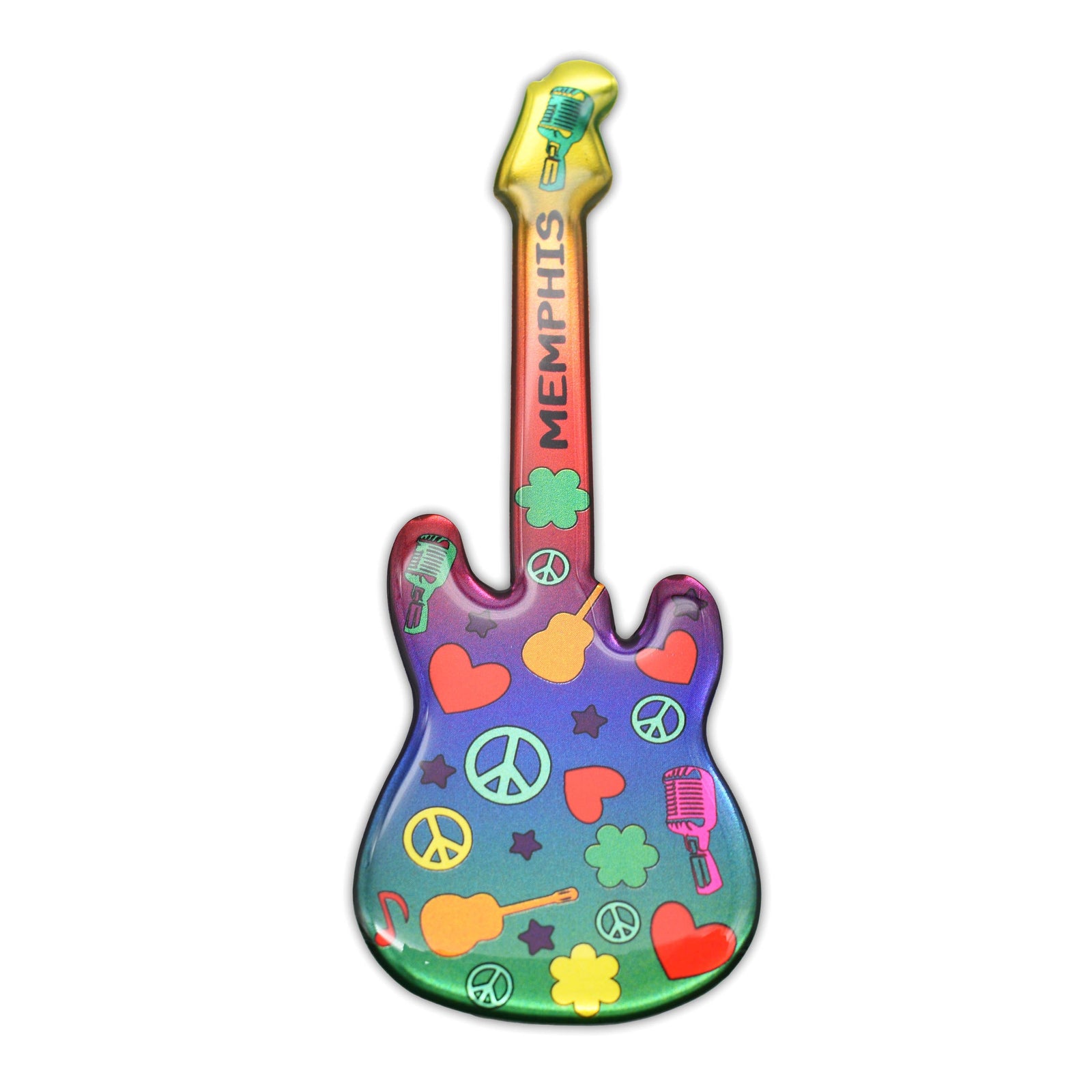 Memphis Sticker - Guitar Colorful Puffy