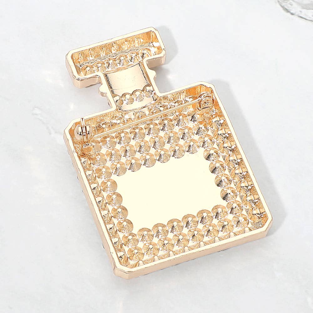 Rhinestone Pave PARIS N5 Perfume Bottle Pin Brooch
