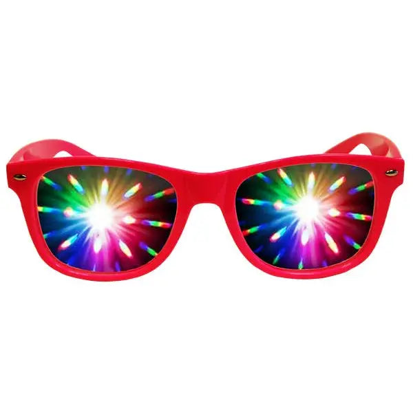 Plastic 3D Fireworks Diffraction Glasses - Pink