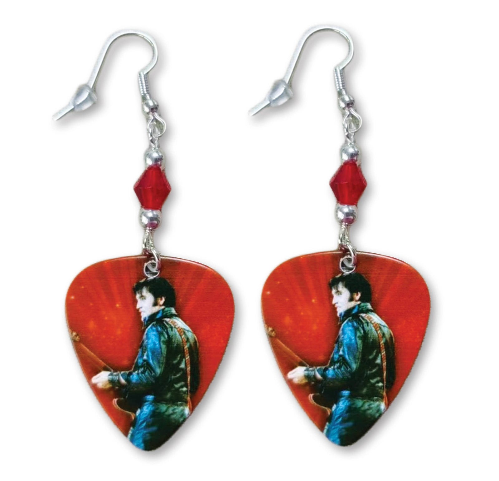 Elvis Guitar Pick Earrings '68 Name