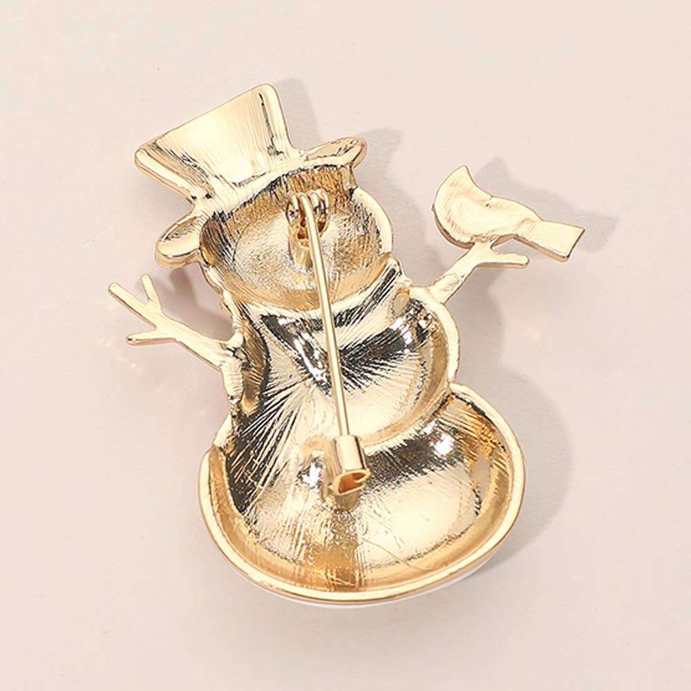 SECRET BOX_Enamel Christmas Snowman Pin Brooch