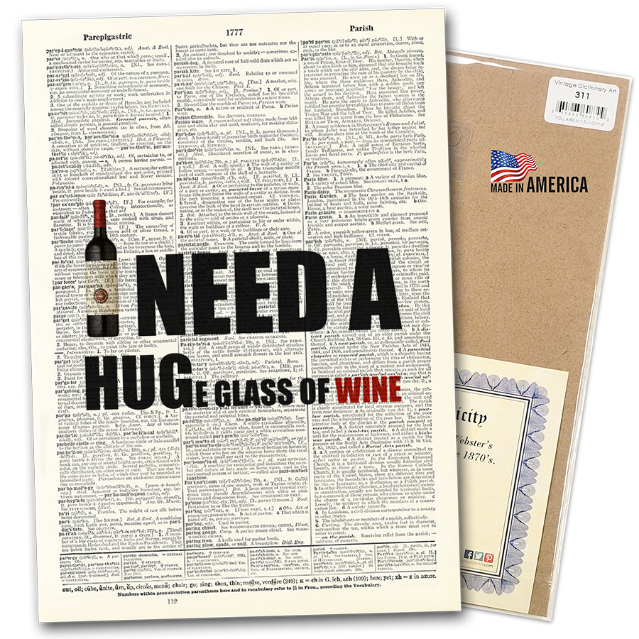 Art Print | Dictionary Page | Vintage | I Need a HUGe