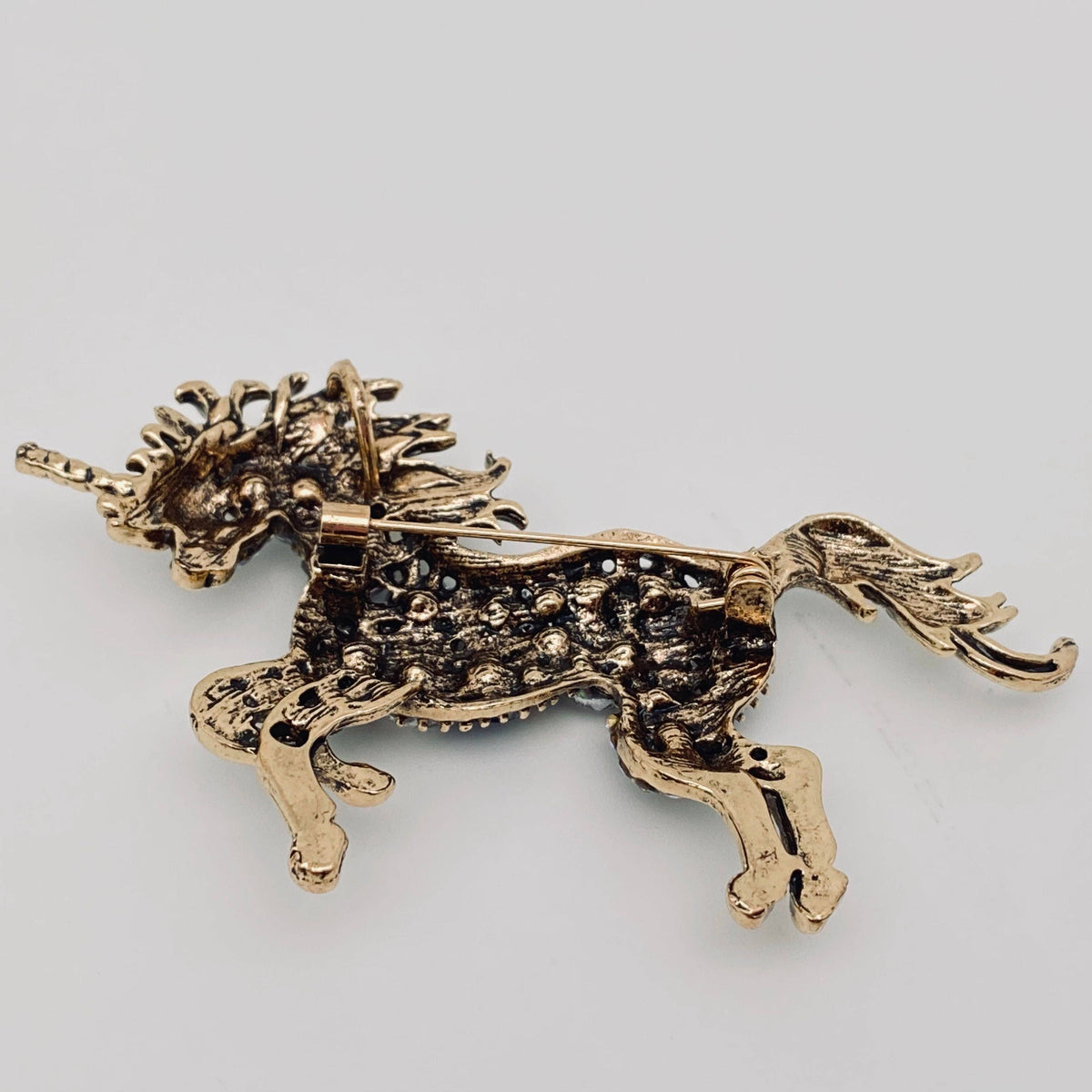 Colourful Rhinestone Galloping Horse Brooch: Horse