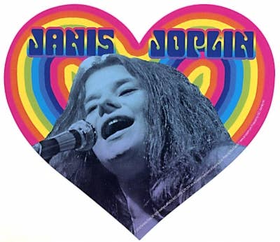 Janis Joplin Heart Rainbow Sticker