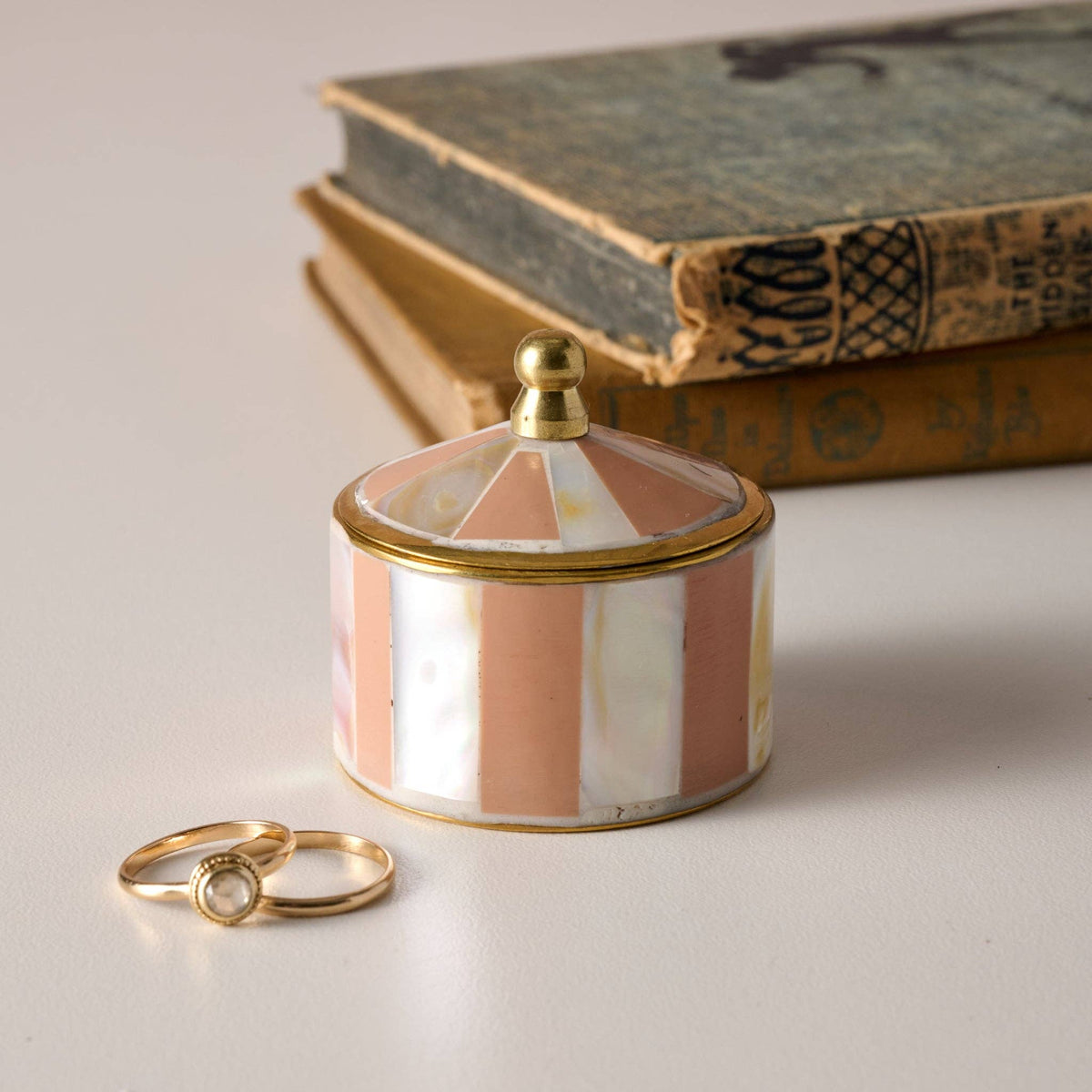 Mother of Pearl Circus Tent Box - Peach