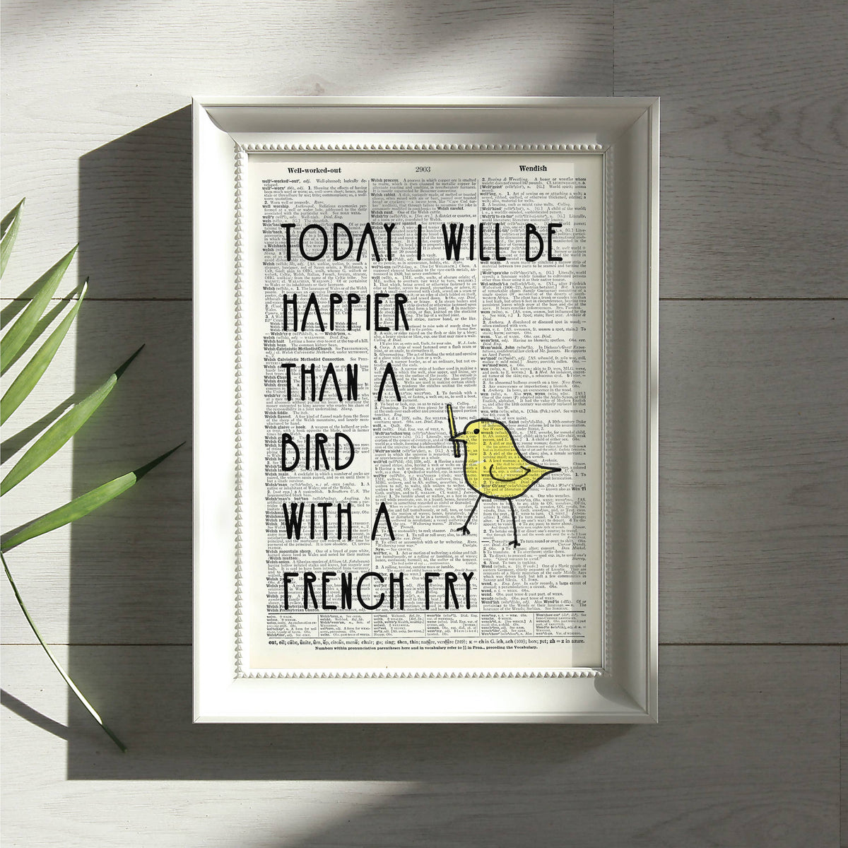Today I will be Happier - Vintage Dictionary Wall Art