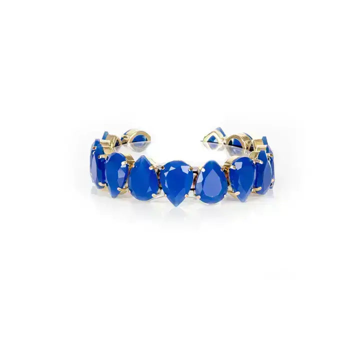 Azure Cascade Crystal Bracelet Blue Statement