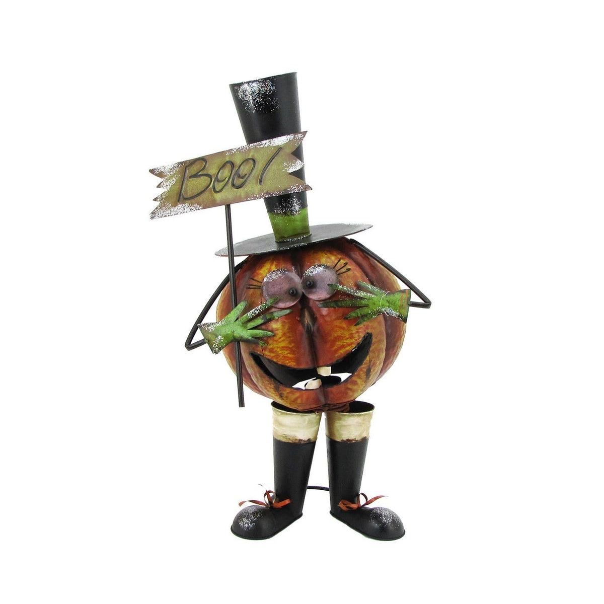 Top Hat Jack-O-Lantern Figurine "Boo"