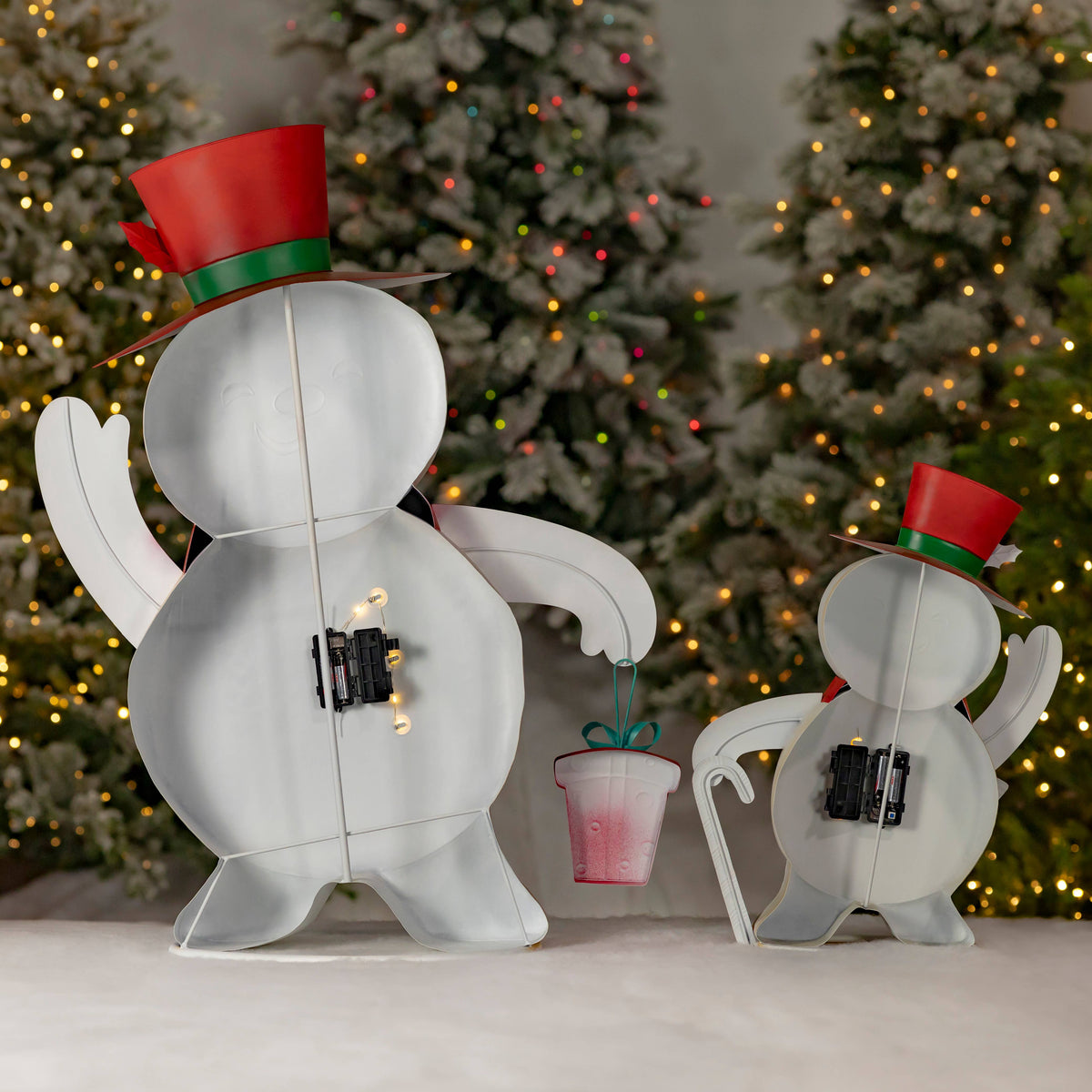 "Icy &amp; Icesis" Friendly Metal Snowmen Figurines