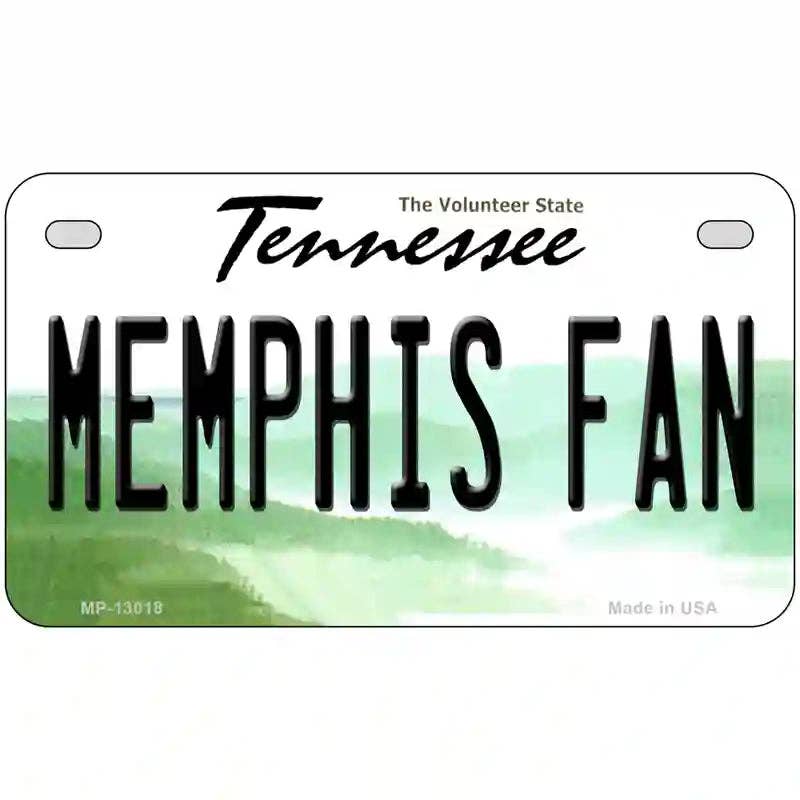 Memphis Fan Novelty Metal License Plate