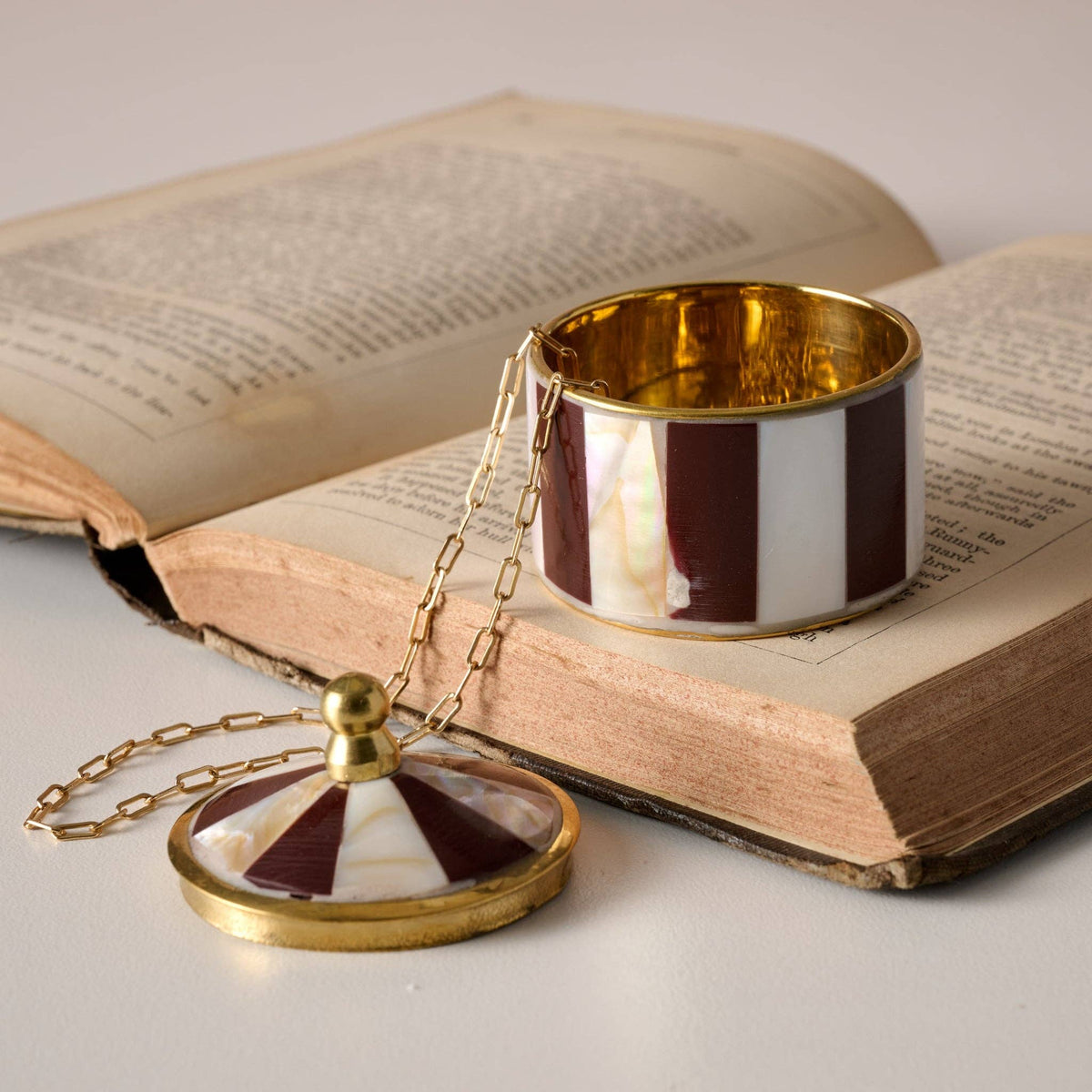Mother of Pearl Circus Tent Box - Maroon