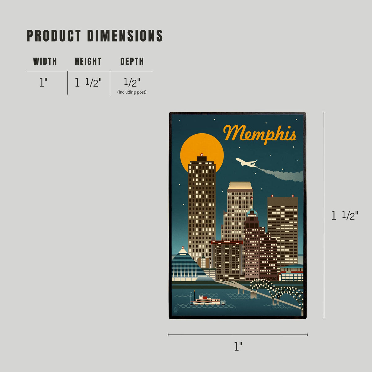 Retro Skyline, Memphis, Tn, Lapel Pin