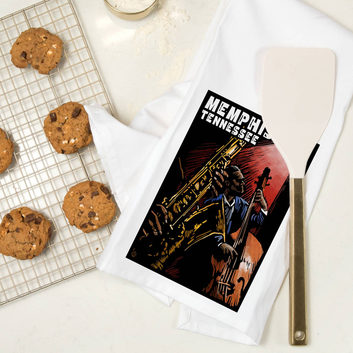 ORGANIC TEA TOWEL Memphis, Tennesse, Jazz Scene
