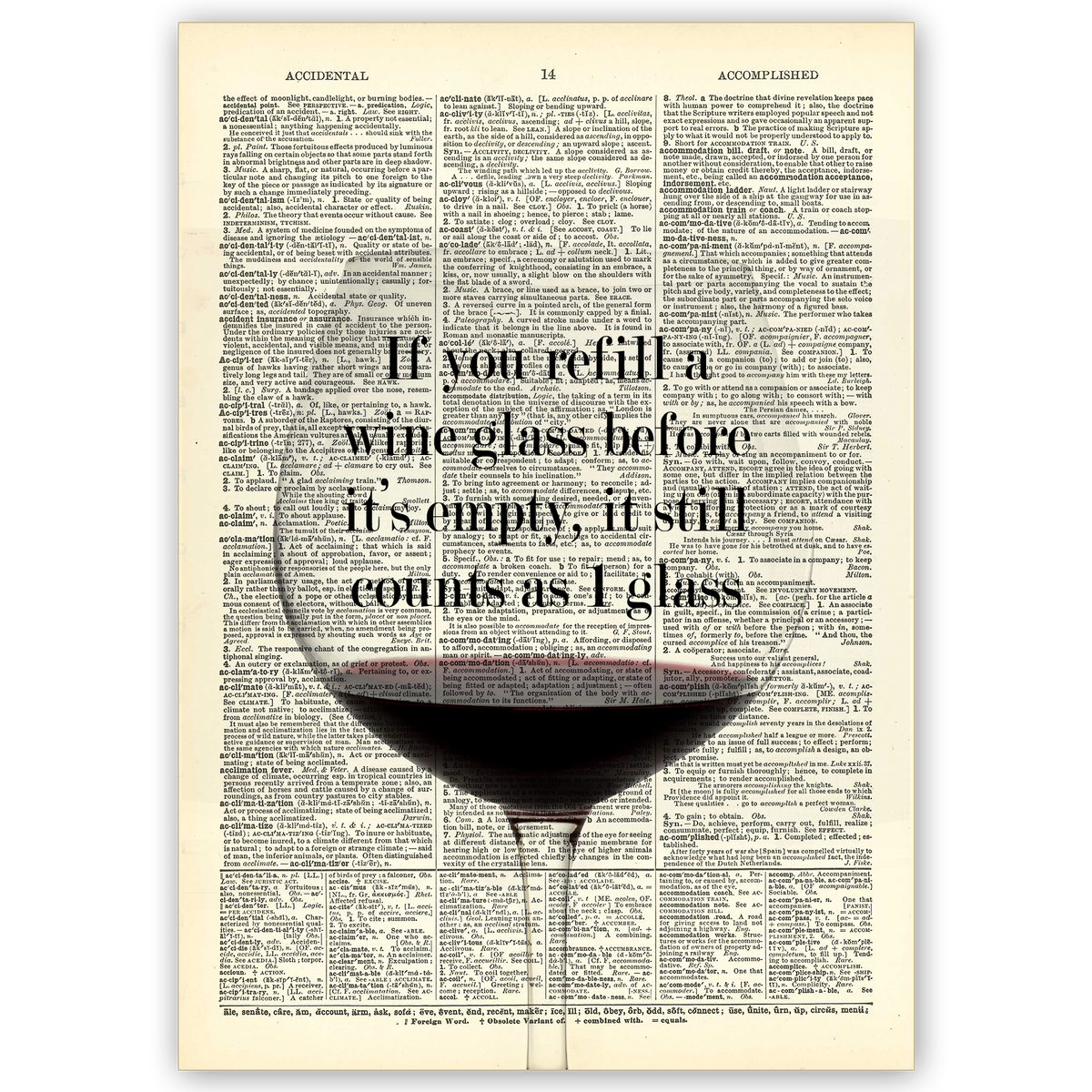 Art Print Dictionary Page | Vintage | If You Refill