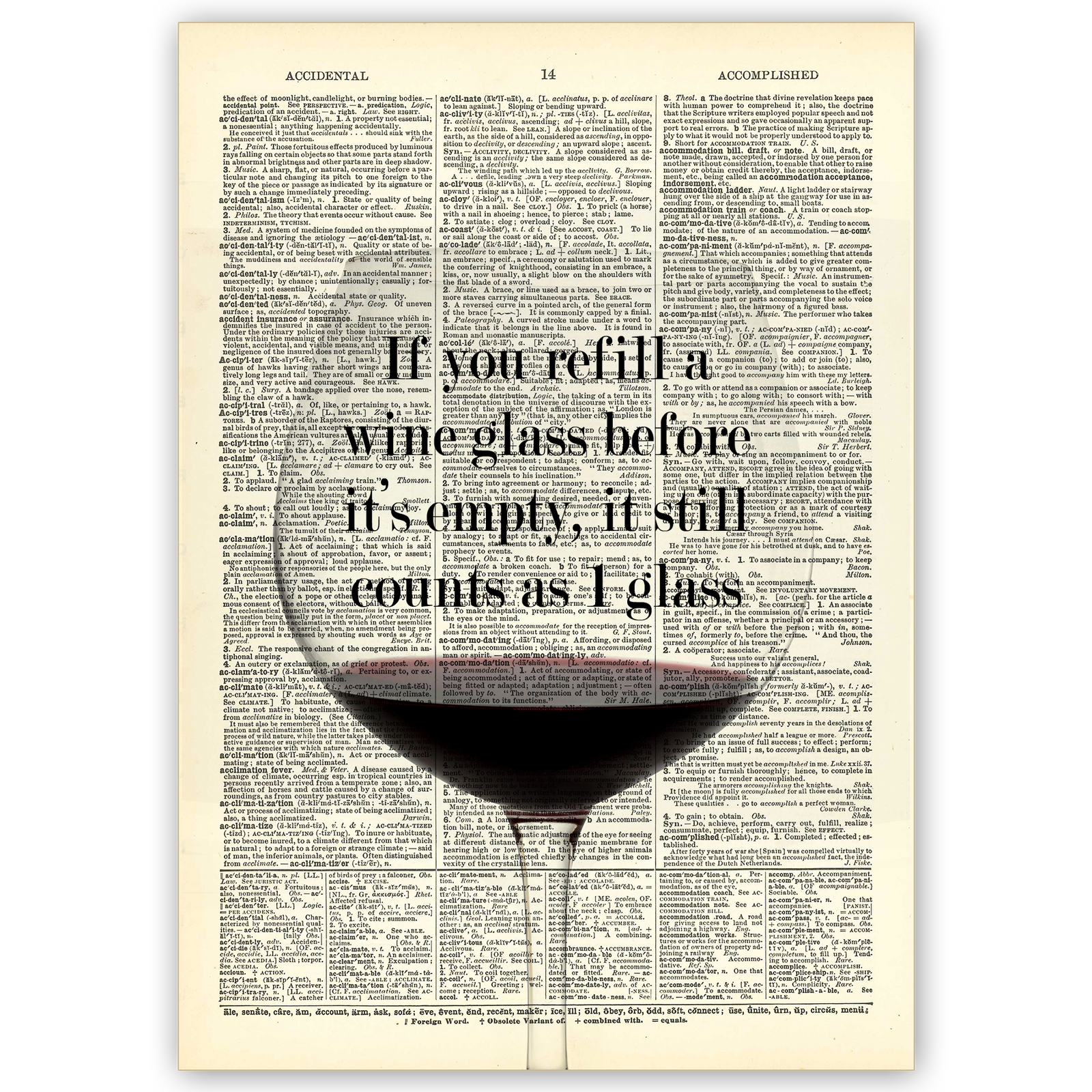 Art Print Dictionary Page | Vintage | If You Refill