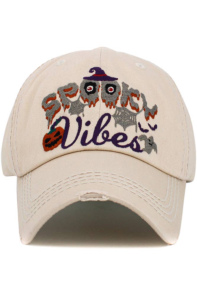 SPOOKY Halloween Washed Vintage Baseball Cap