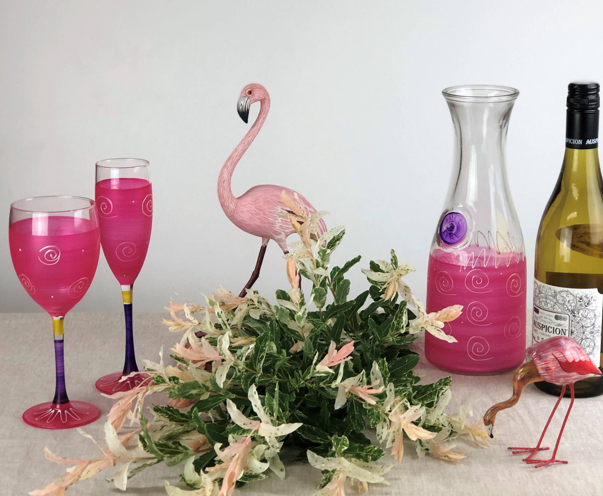 Peruvian Splendor Pink Champagne Glasses