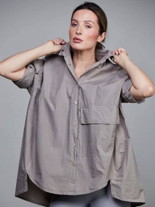 Pocket Cotton Short Shirt