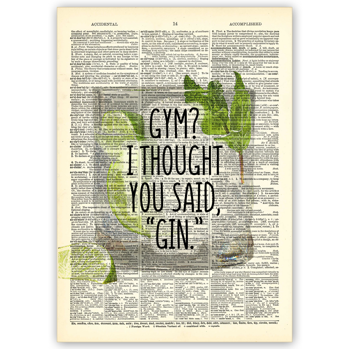 Art Print Dictionary Page | Vintage | Gym?